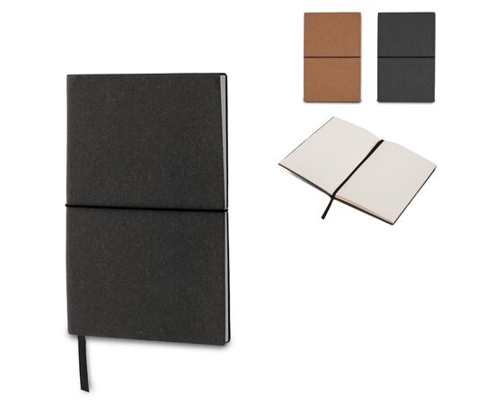 Notizbuch mit Einband aus recycelten Leder Din A5 Dunkelgrau - empty LT92521-N0060