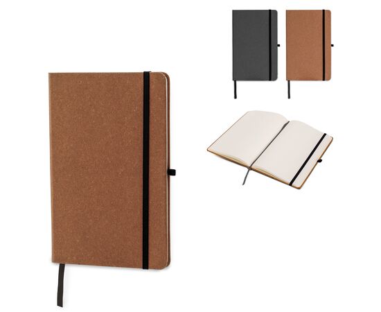 Carnet A5 couverture rigide en cuir recyclé Gris foncé -  LT92522-N0060