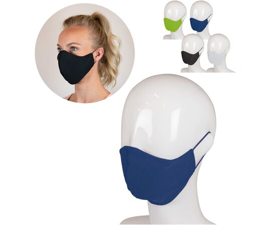 Wiederverwendbare dreilagige Gesichtsmaske aus Baumwolle Made in Europe  Weiß -  LT93954-N0001