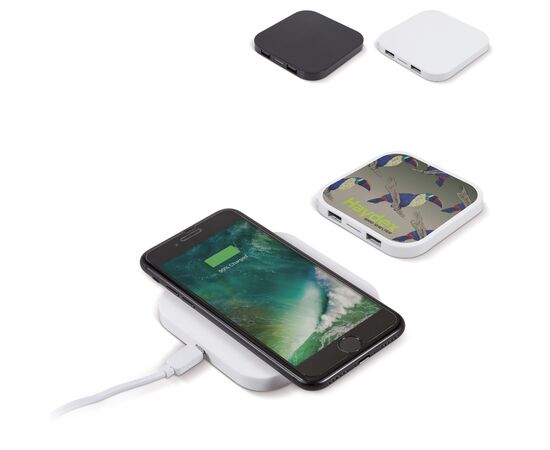 Wireless charging pad 5W with 2 USB ports White -  LT95078-N0001