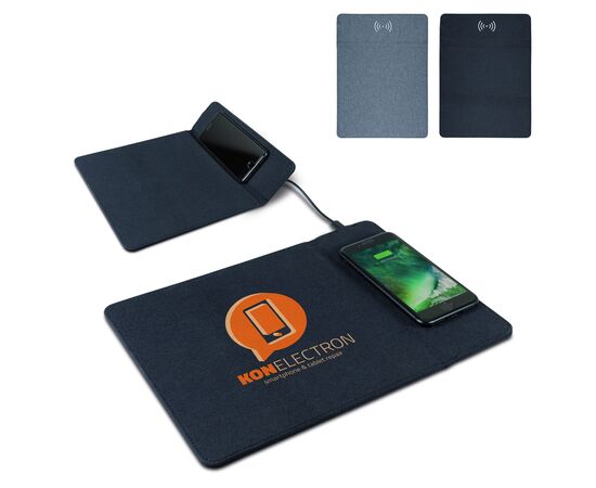 Mousepad with wireless charging pad 5W Grey - empty LT95091-N0061