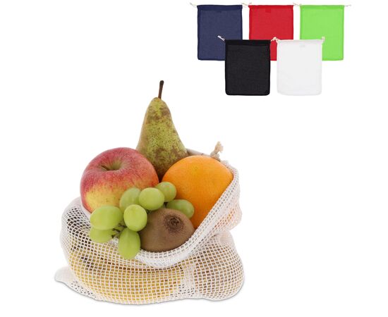 Sac de courses, réutilisable, en coton OEKO-TEX® 25x30cm Blanc -  LT95207-N0001