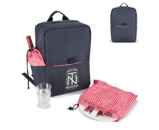 Picknick-Rucksack aus R-PET-Material  Dunkelblau -  LT95901-N0010