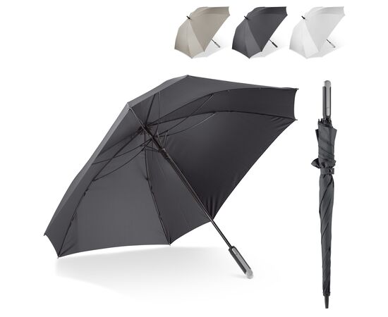 Deluxe vierkante paraplu met draaghoes 27” auto open Zwart -  LT97111-N0002