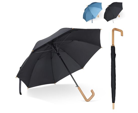 23” Regenschirm aus R-PET-Material mit Automatiköffnung Schwarz -  LT97113-N0002
