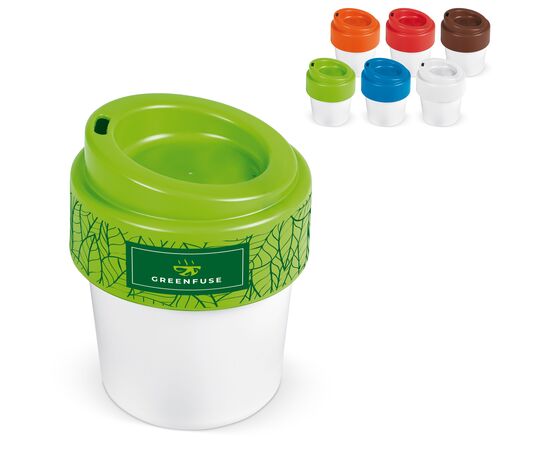 Coffee cup Hot-but-cool with lid 240ml White, White -  LT98707-N0101