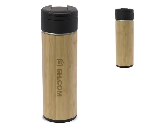Mug Isotherme bambou Flow 400ml Bois -  LT98717-N0093