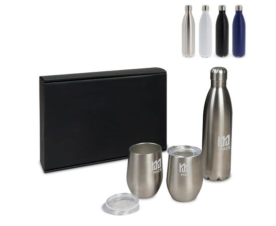 Drinkset Swing met twee bekers Zilver -  LT98802-N0005