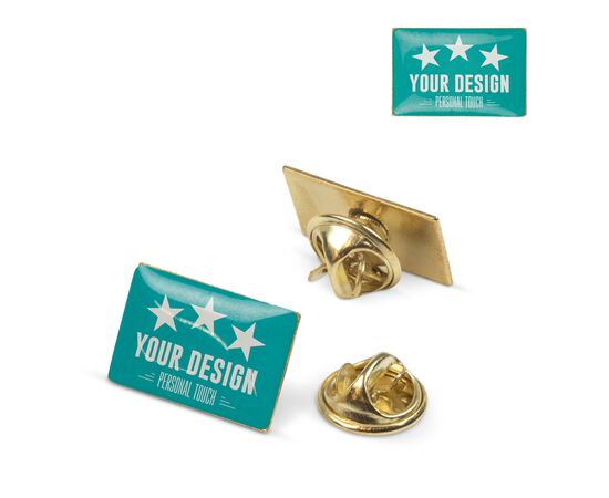Metall Pin rechteckig 19x13mm Gold satin -  LT99737-N0092