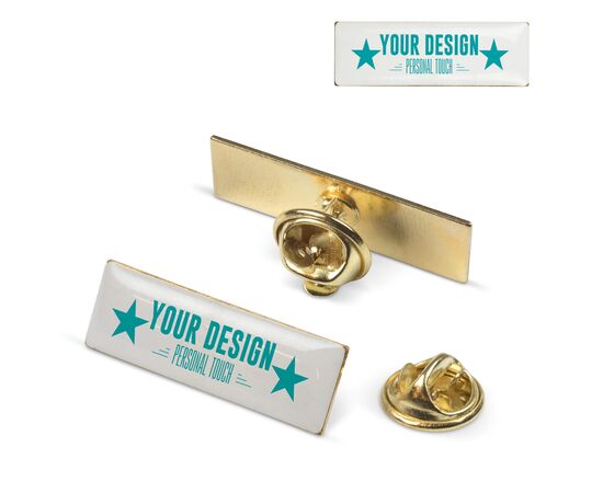 Metal pin, rectangle  30x10mm Gold satin -  LT99742-N0092