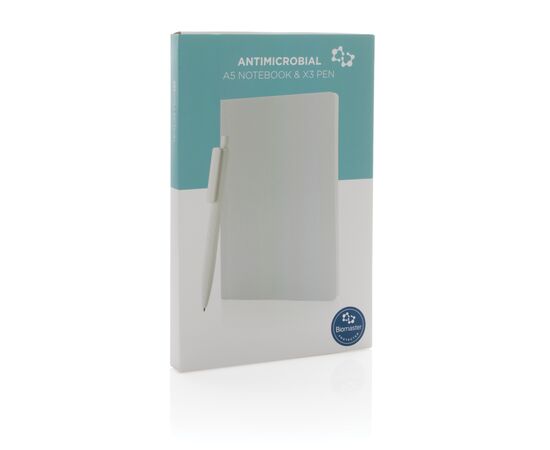 Antimicrobieel A5 notitieboek met pen set Wit - XD Collection P774.153