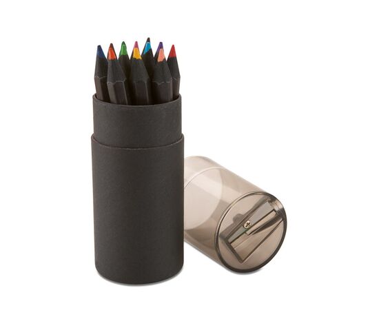 Buntstifteset mit Anspitzer Schwarz -  IT3630-03