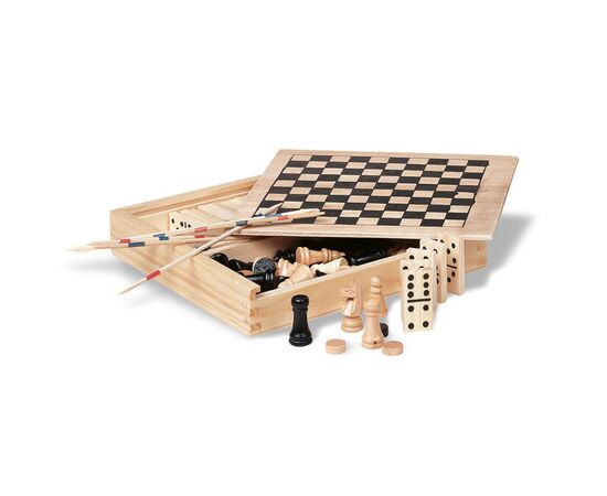 4 jeux dans une boîte en bois Bois -  KC2941-40