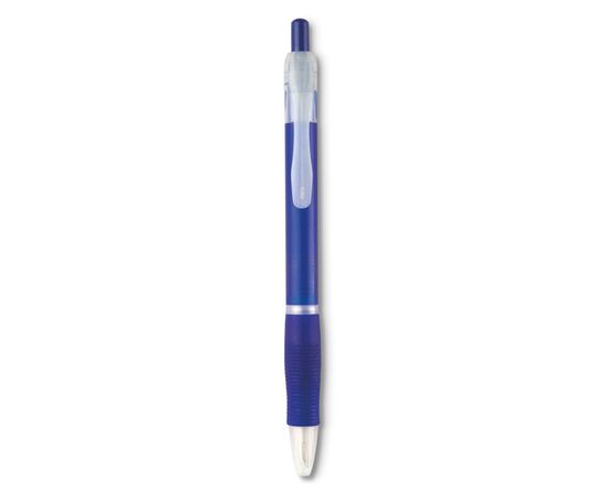 Balpen met rubberen grip Transparant blauw -  KC6217-23