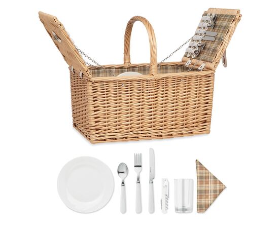 4-persoons rotan picknickmand Hout -  MO6194-40