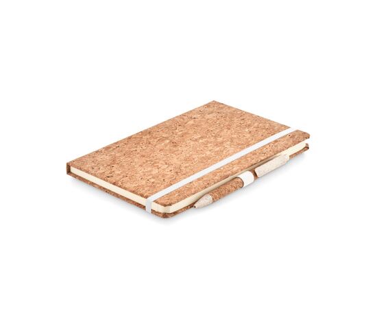 A5 kurk notitieboek balpen set Beige -  MO6202-13