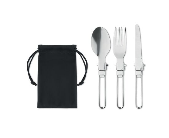 3-delig kampeerbestek set Zwart -  MO6359-03