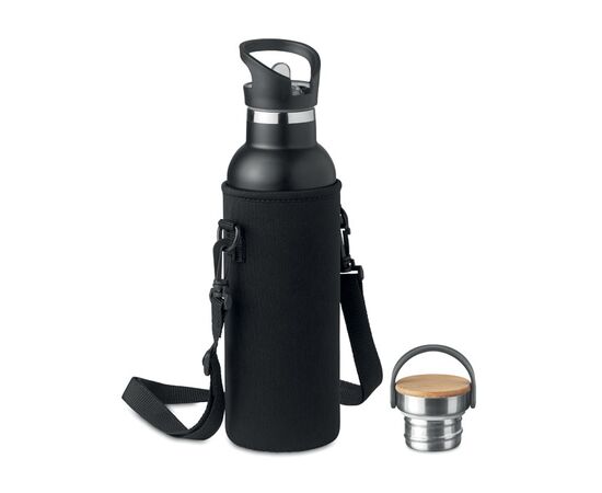 Dubbelwandige drinkfles 700ml Zwart -  MO6366-03