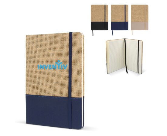 Notizbuch Jute R-PET Schwarz -  LT92077-N0002