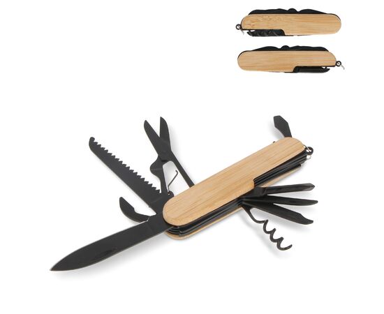 Multi-outils en bambou 9 fonctions Noir -  LT93409-N0002