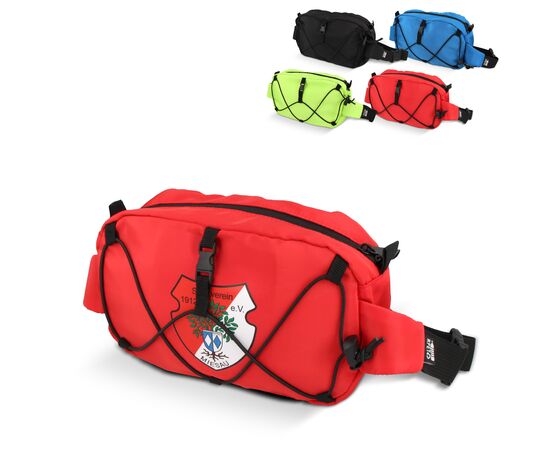 Crossbodytas R-PET met trekkoord Zwart -  LT95296-N0002
