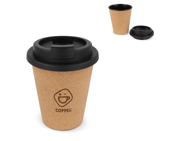 R-PP Kork Kaffeebecher 350 ml Schwarz -  LT98869-N0002