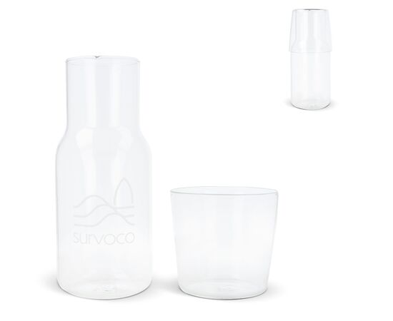 Set Caraffe 550ml et verre à boire 250ml Transparent -  LT82835-N0004