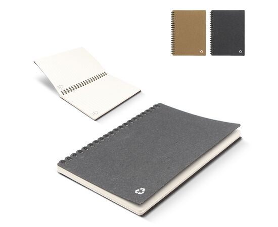 Notebook gerecycled leer Midi Licht bruin -  LT92069-N0052