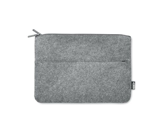 RPET felt zipped laptop bag Grey -  MO6419-07