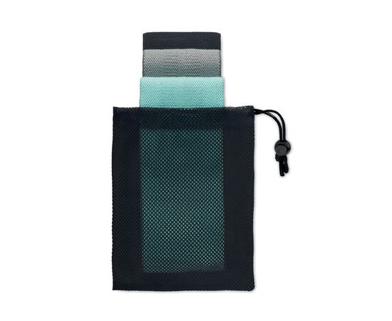 Set of 3 fitness bands in pouch Black -  MO6449-03