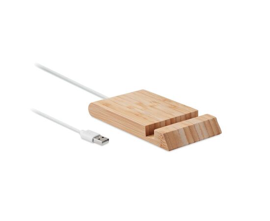 Bamboo wireless charger 10W Wood -  MO6453-40