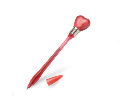 Heart shape light top ball pen Red -  MO7153-05