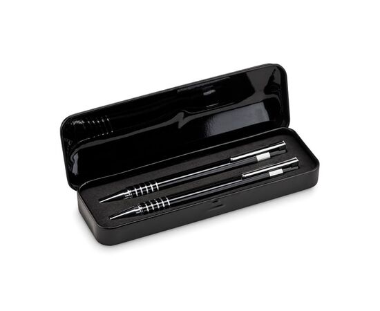 Set stylo bille étui métal Noir -  MO7323-03