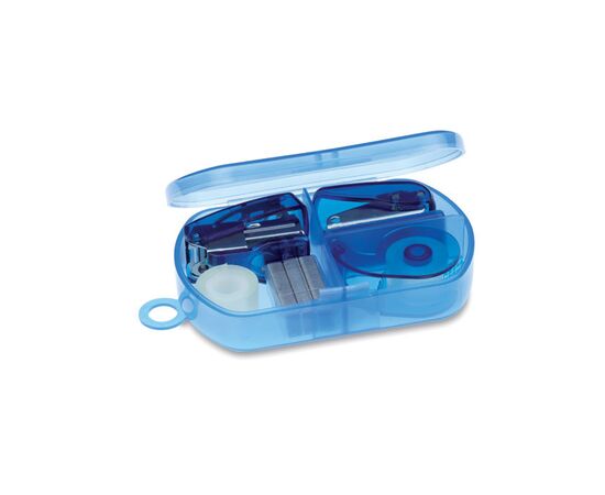 Set papet. en boîte plastique Bleu transparent -  MO7623-23