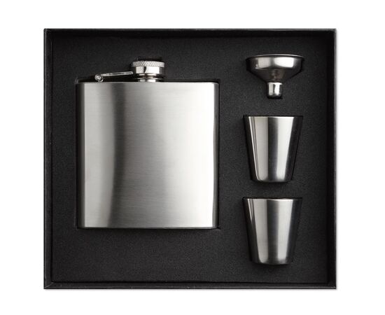 Flacon de poche avec gobelets Argent mat -  MO8321-16