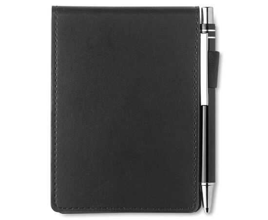 A7 notepad in PU pouch w/pen Black -  MO8554-03