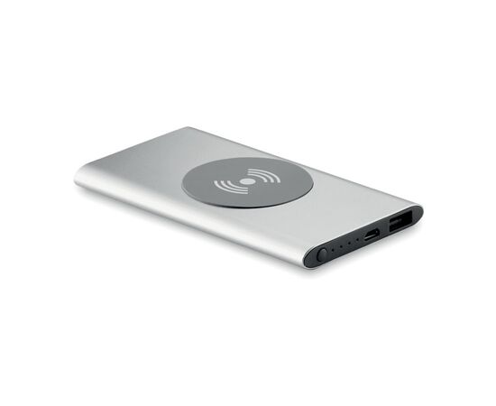 Powerbank sans fil 4000mAh. Argent mat -  MO9498-16