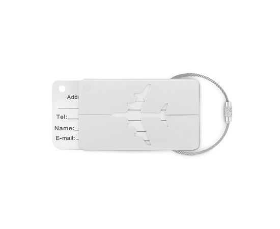 Etiquette à bagage en aluminium Argent mat -  MO9508-16