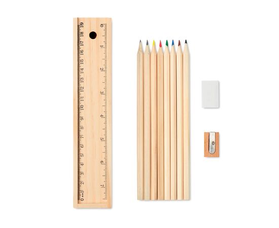 Stationery set in wooden box Wood -  MO9836-40