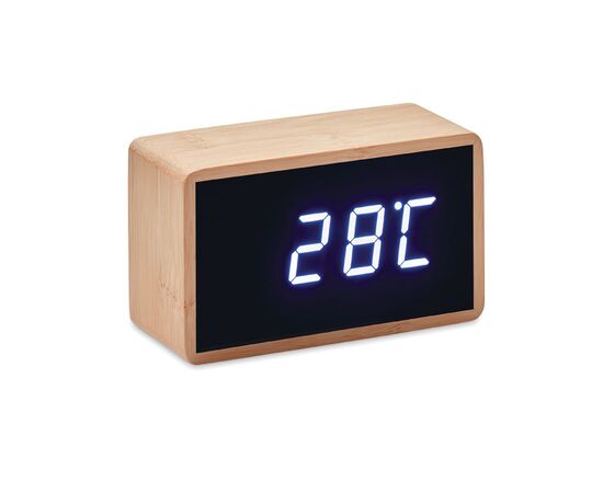 LED alarm clock bamboo casing Wood -  MO9921-40