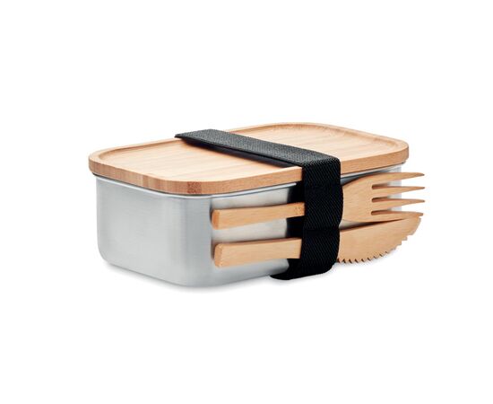 RVS Lunchbox 600ML Hout -  MO9967-40