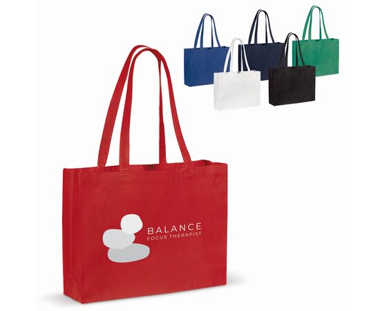 Recycled cotton bag with gusset 140g/m² 49x14x37cm Blue -  LT95243-N0011