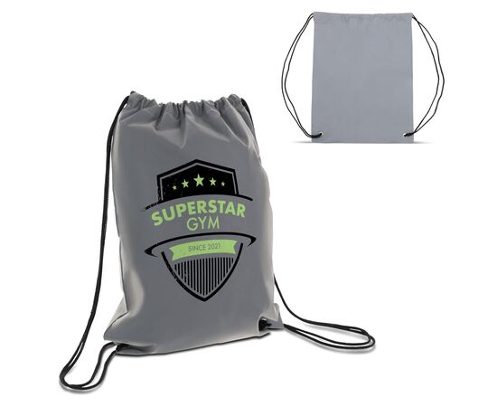 Sac à cordon réfléchissant 30x40cm Gris -  LT95261-N0061
