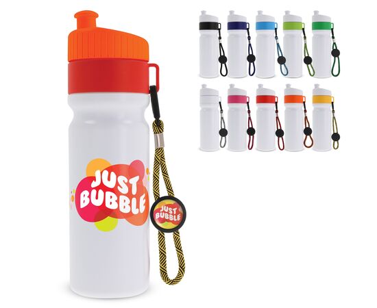 Bidon de sport avec bord et cordon 750ml Blanc, Blanc -  LT98736-N0101