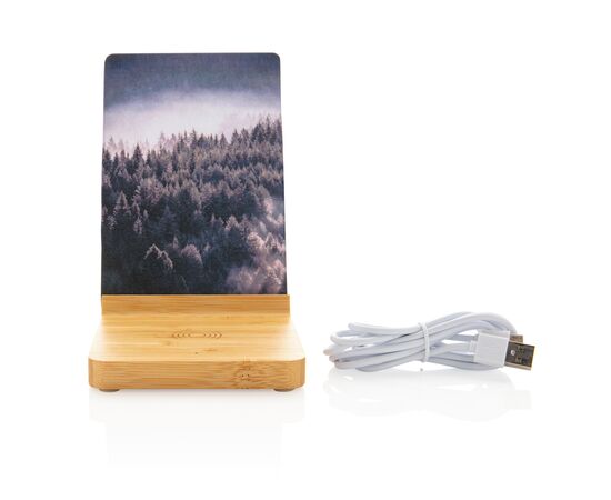 Cadre photo avec chargeur sans fil 5W en bambou Brun - XD Collection P308.139