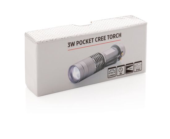Lampe torche de poche CREE 3 W Gris, Noir - XD Collection P513.572