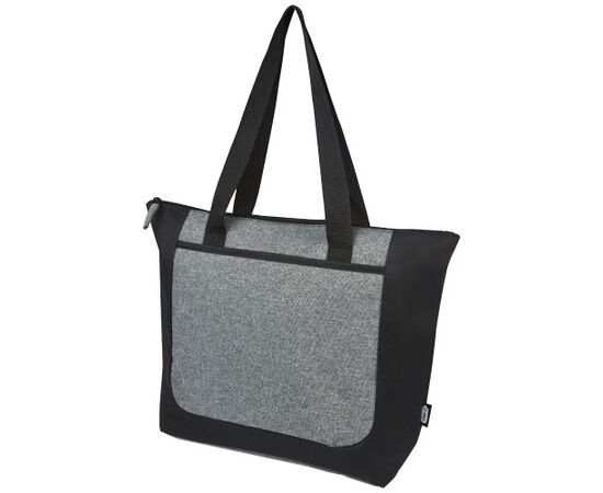 Reclaim GRS recycled two-tone zippered tote bag 15L Solid black, Heather grey - Unbranded 12065790