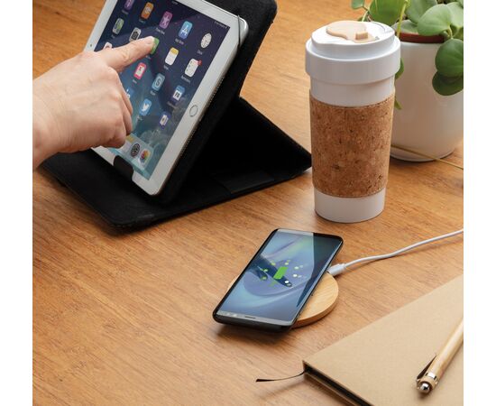 Bamboo 5W Wireless Charger Beige - XD Collection P308.769