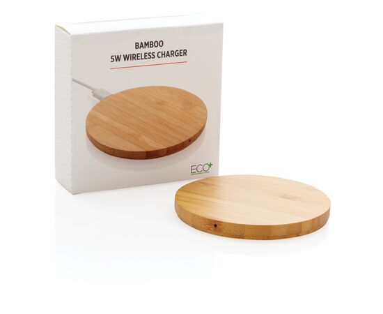 Bamboo 5W Wireless Charger Beige - XD Collection P308.769
