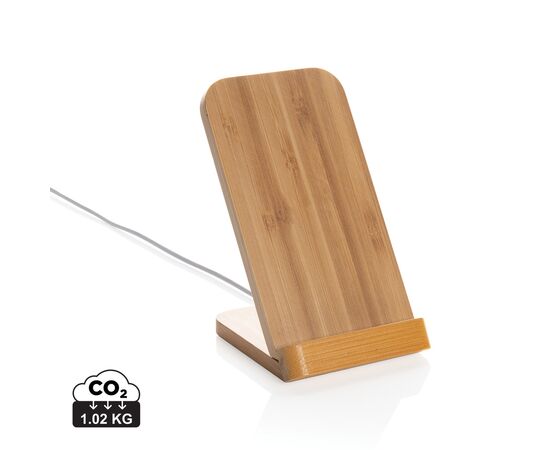 Bamboo 5W wireless charging stand Brown - XD Collection P308.359